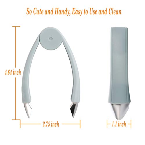 Strawberry Huller Stem Remover Tomato Corer Potato Pineapple Carrot Cutter Tool Kitchen Gadget Tweezers Peeler Utensil Clip for Fruit and Vegetable (Blue) - Image 4