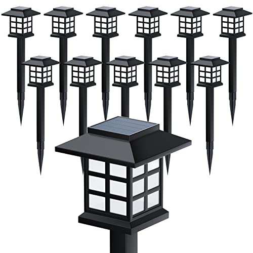 Beassla Solar Outdoor Lights 12 Pack, 12 Hrs Long-Lasting Waterproof Pathway Lights Solar Powered Auto On/Off, Solar Garden Lights Decorative for Landscape Walkway Driveway Patio Yard & Lawn - Image 3