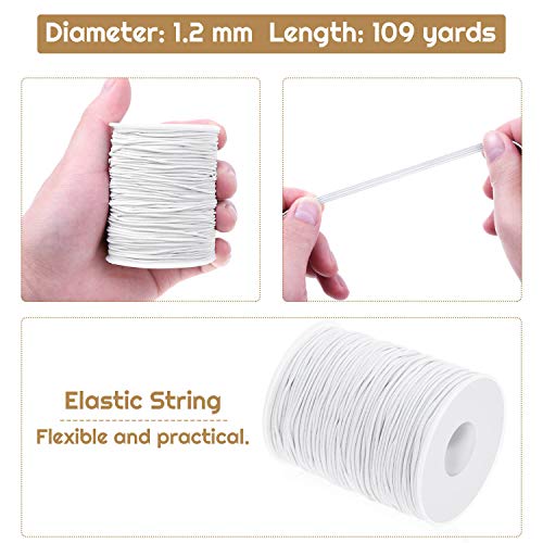 Elastic String for Bracelets, Selizo Elastic Cord Stretchy Bracelet String for Bracelets, Necklace, Beading and Sewing (1.2 MM, 109 Yards, White) - Image 7