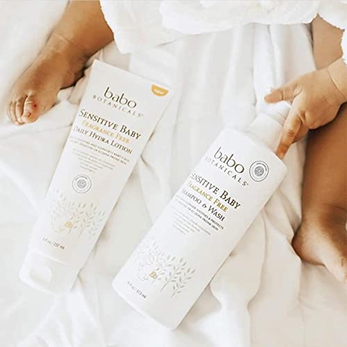 Babo Botanicals Sensitive Baby Fragrance-Free 2-in-1 Shampoo & Wash - with Natural Oat Protein, Shea & Cocoa Butter - EWG Verified & Hypoallergenic - 16 fl. oz. - Image 2