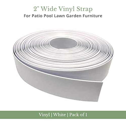 2" Wide Vinyl Strap for Patio Pool Lawn Garden Furniture 20' Roll_ Make Your Own Replacement Straps. Plus - 20 Free Fasteners! (201 White) - Image 7