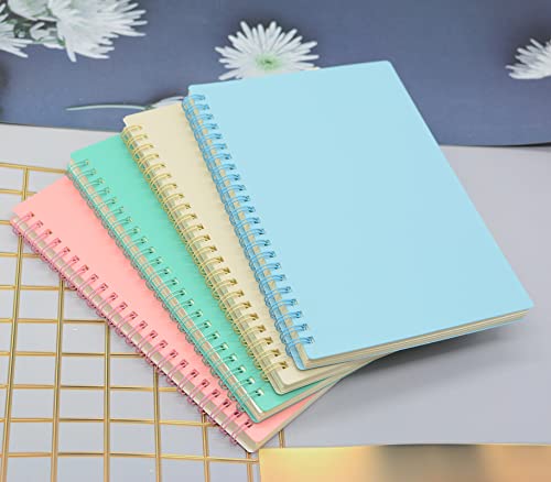 Yansanido Spiral Notebook, 4 Pcs 8.3 Inch x 5.9 Inch A5 Thick Plastic Hardcover 7mm College Ruled 4 Color 80 Sheets -160 Pages Journals for Study and Notes (4) - Image 4