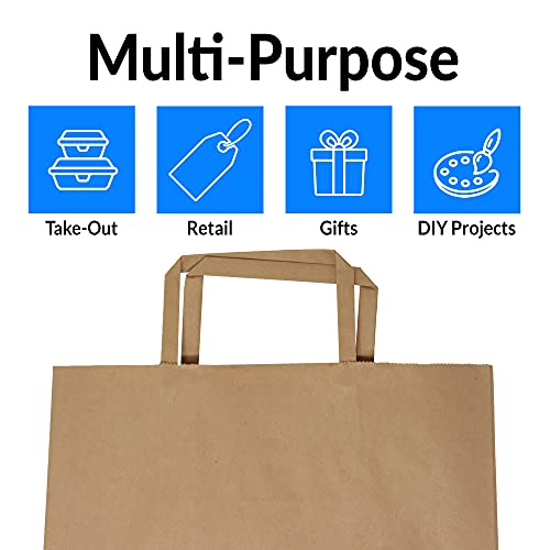 Reli. Kraft Paper Bags w/ Handles (100 Pcs, Bulk) (Large 10"x6.75"x12") Brown Paper To Go / Take Out / Restaurant / Bags with Handles, Shopping Bags, Retail Bags, Gift Bags; 25% larger than 10"x5"x13" - Image 5