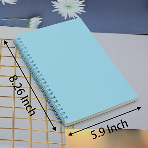 Yansanido Spiral Notebook, 4 Pcs 8.3 Inch x 5.9 Inch A5 Thick Plastic Hardcover 7mm College Ruled 4 Color 80 Sheets -160 Pages Journals for Study and Notes (4) - Image 7