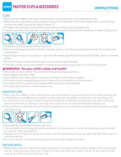 MAM 2 Clips for Pacifiers With Fasteners and Flexible Rings for Boys, Designs May Vary - Image 4
