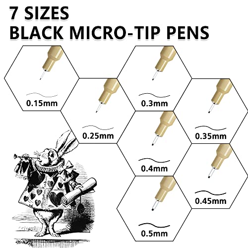 Shuttle Art 18 Pack Micro-line Pens, Waterproof Archival Ink, 11 Colors in 0.3MM Felt Tip & 7 Blacks in Sizes 0.15MM to 0.5MM Multiliner For Journaling Technical Illustrating Drawing Manga Zentangle - Image 7