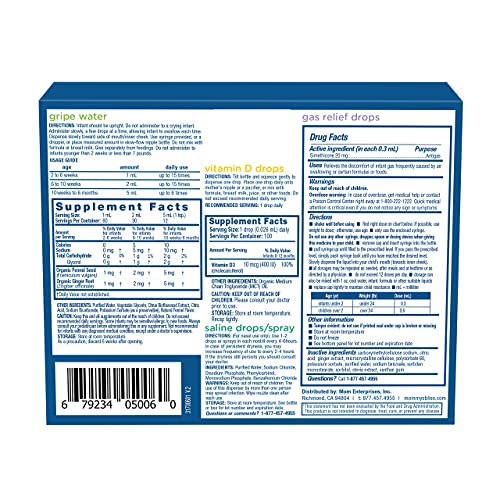 Mommy's Bliss Newborn Essentials Gift Set, Includes Gripe Water, Baby Vitamin D Drops, Baby Gas Drops, and Gentle Saline Drops/Spray - Image 4