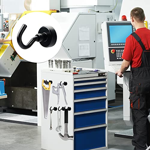 DIYMAG Black Magnetic Utility Hooks, 25Lbs Heavy Duty Rare Earth Neodymium Magnet Hooks with Nickel Coating for Kitchen, Cruise, Classroom, Workplace, Office and Garage etc, Pack of 3 - Image 2