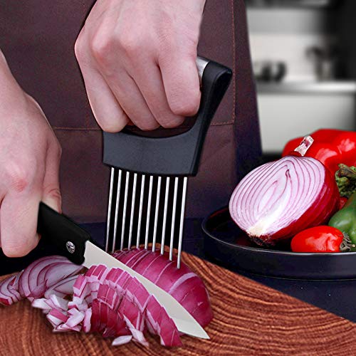 1PCS Onion Holder Slicer, 2PCS Finger Guard, Holder Slicer Vegetable For Onion, Tomato, Lemon, Meat, Onion Cutting Tool Stainless Steel Cutting Kitchen Gadgets - Image 7