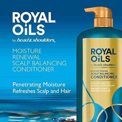Head & Shoulders Royal Oils Dandruff Shampoo & Conditioner Set with Coconut Oil and Apple Cider Vinegar, Curly Hair Products, 31.4 Oz Each - Image 4