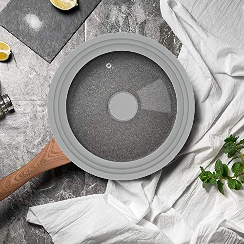 TOPULORS Universal Lid for Pots, Pans and Skillets, Tempered Glass with Silicone Rim Fits All 9 to 11 Inch Diameter Cookware, Frying Pan Cover, Replacement Lid, Dishwasher Safe, Grey - Image 7