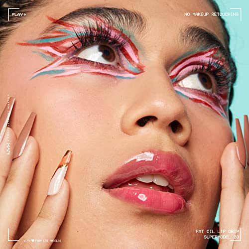 NYX PROFESSIONAL MAKEUP Fat Oil Lip Drip, Moisturizing, Shiny and Vegan Tinted Lip Gloss - Supermodel (Shimmering Magenta) - Image 6