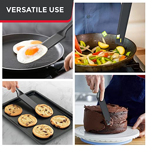 Mueller EuroPhoria Series Spatula, Heat Resistant Nylon Kitchen Turner, Cooking Utensils for Flipping Pancakes, Eggs, Burgers, Crepes and More, Perfect for Nonstick Cookware, Grey - Image 3