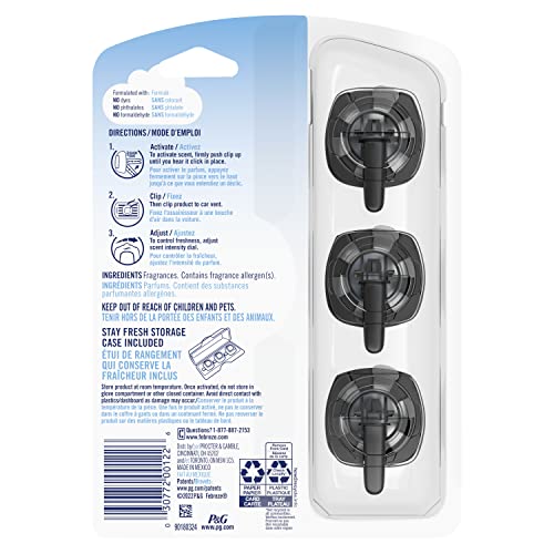 Febreze Car Air Fresheners, Platinum Ice Scent, Odor Fighter for Strong Odor, Car Vent Clips (3 Count) - Image 2