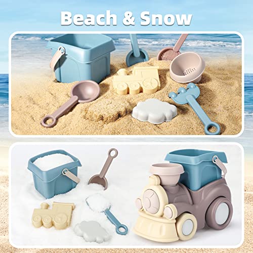 QLT Beach Toys for Toddlers - Kids Sand Toys Includes Beach Bucket, Truck Toy, Scoop, Trowel, Colander, Rake, Sand Castle Toys - Sandbox Toys with Gift Box - Image 2