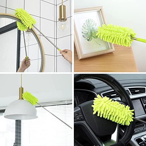 Microfiber Duster for Cleaning, Tukuos Hand Washable Dusters with 2pcs Replace Microfiber Head, Extendable Pole, Detachable Cleaning Brush Tool for Office, Car, Window, Furniture, Ceiling Fan - Image 5