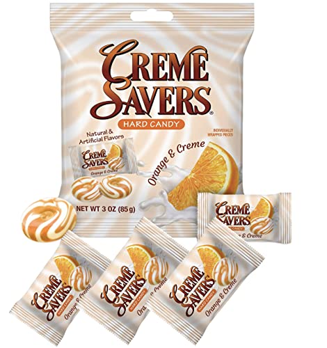 CREME SAVERS | Classic Original Individally Wrapped, Strawberries and Creme and Orange and Creme Hard Candy | 4 - PACK Variety & Sameday Shippers Card| - Image 3