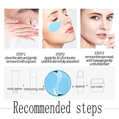 Under Eye Patches,30 pairs Hyaluronic Acid Anti-Aging Under Eye Mask, RABIOTA Collagen Under Eye Gel Pads for Dark Circles, Wrinkles, Fine Line, Puffiness (Blue) - Image 5