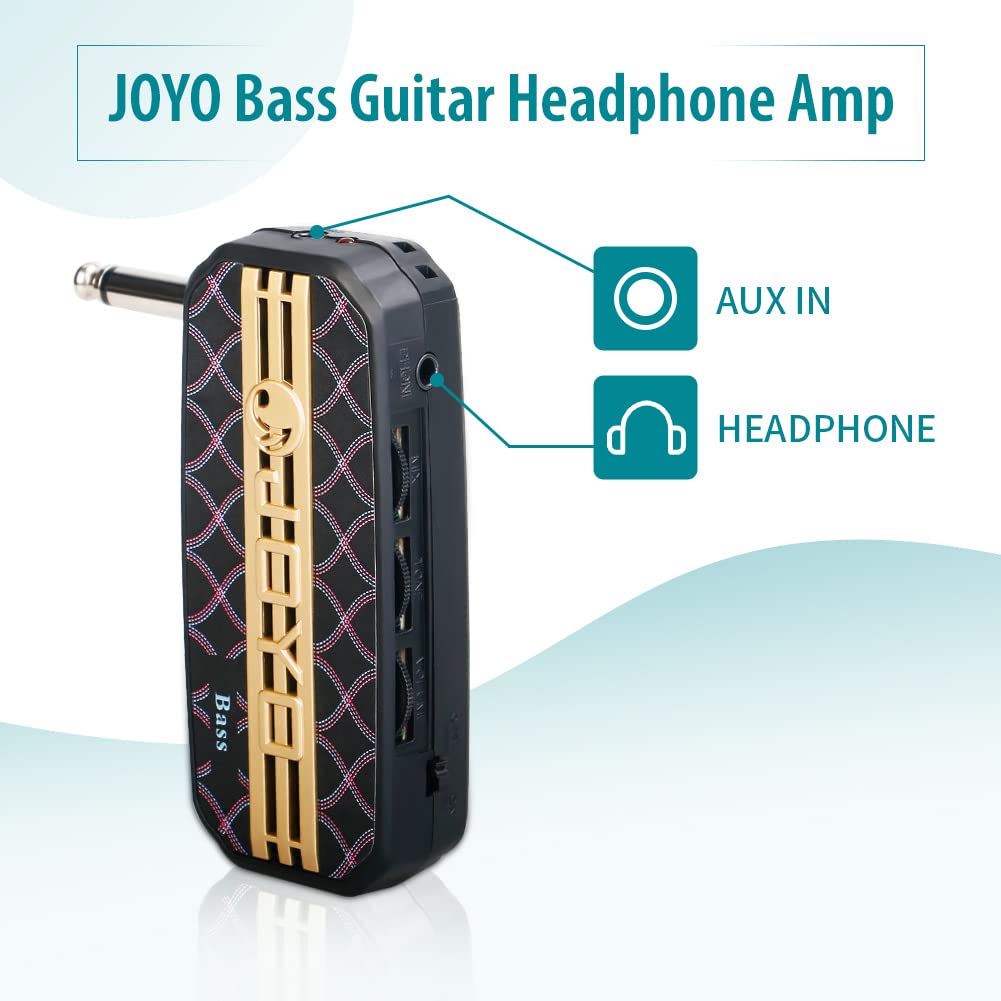 JOYO Bass Guitar Headphone Amp Bassist Pocket Mini Practice Amplifier with Aux in(JA-03B) - Image 6