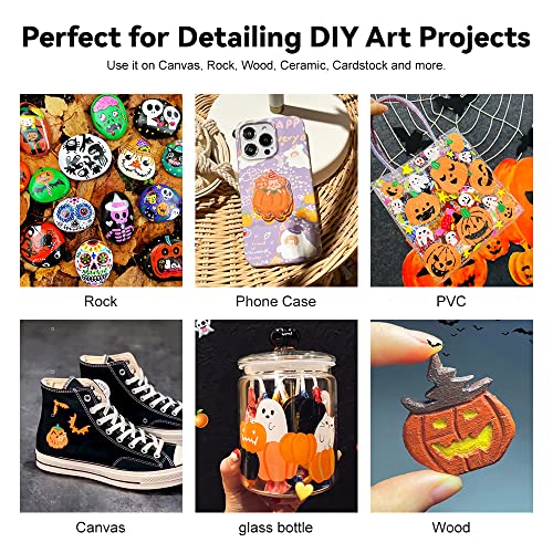 Arrtx Acrylic Paint Pens, 32 Colors Brush Tip and Fine Tip (Dual Tip) Paint Markers for Rock Painting, Water Based Acrylic Painting Supplies for Fabric Painting,Wood, Plastic, Canvas, Easter Egg - Image 4